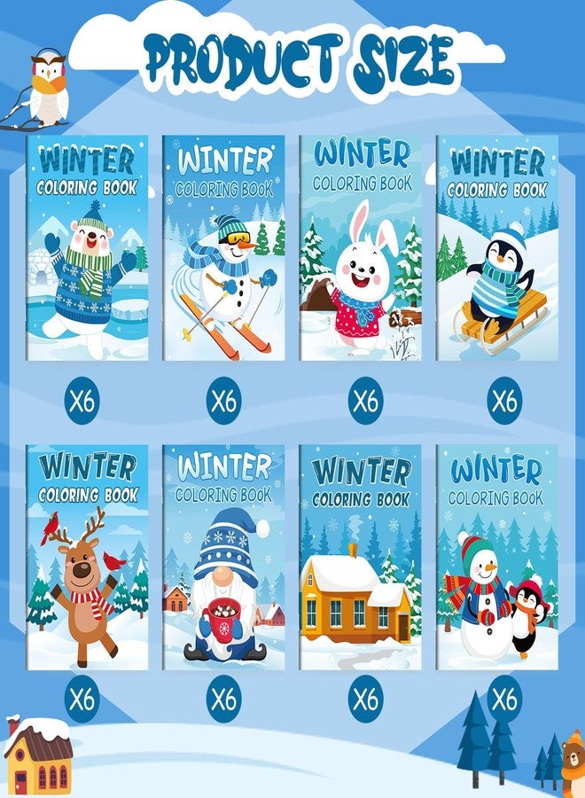 Containlol 48 Pcs Winter Coloring Books Mini Penguin Reindeer Snowman Activity Books Bulk Polar Animals Party Favors for Winter Holiday Gifts Xmas Goodie Bags Stuffers Home Classroom Activity Supplies - Image 2